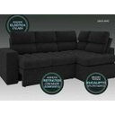 Ver imagem 2 de Sofá 4 Lugares Canto com Chaise Retrátil Miró Velosuede 2,16M (L)