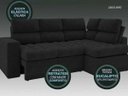 Ver imagem 2 de Sofá 4 Lugares Canto com Chaise Retrátil Miró Velosuede 2,16M (L)