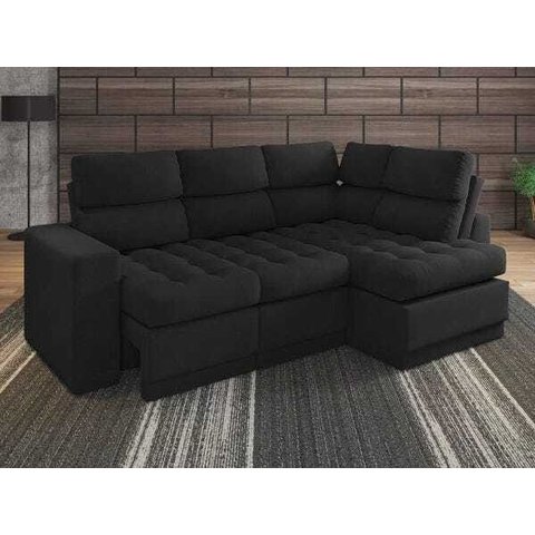 Sofá 4 Lugares Canto com Chaise Retrátil Miró Velosuede 2,16M (L)