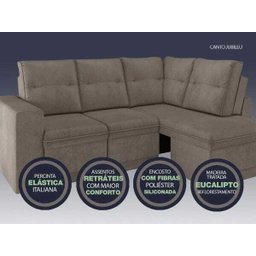 Sofá 4 Lugares Canto com Chaise Retrátil Jubileu Velosuede 2,16M (L) - 3