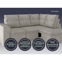 Sofá 4 Lugares Canto com Chaise Retrátil Jubileu Velosuede 2,16M (L) - 3