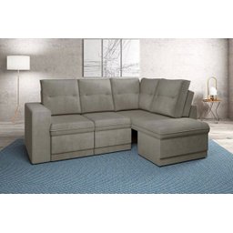 Sofá 4 Lugares Canto com Chaise Retrátil Jubileu Velosuede 2,16M (L) - 1