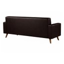 Ver imagem 3 de Sofá para Escritório 03 Lugares Slim Roma – Design Retrô com Pés Palito - Corino Café - 62402