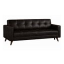 Ver imagem 1 de Sofá para Escritório 03 Lugares Slim Roma – Design Retrô com Pés Palito - Corino Café - 62402