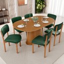 Ver imagem 2 de Mesa para Sala de Jantar Valência com 06 Cadeiras Sala de Jantar Dara L02 Couríssimo Verde Musgo - L