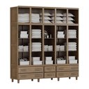 Ver imagem 6 de Guarda-roupa 10 Portas E Cômoda Sapateira Madeira Imbuia