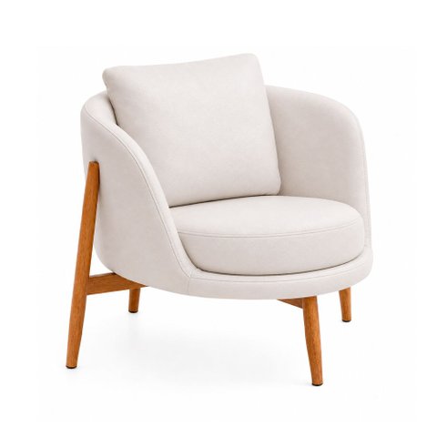 Poltrona Lume Courino Off White - Sallar Home