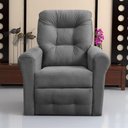 Ver imagem 1 de Poltrona Reclinável Versa Suede Conforto Cinza 110kg Matrix