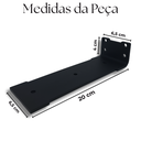 Ver imagem 5 de Seis Suportes Mão Francesa 20cm Tipo Largo Aço Robusto Design Invisível para Prateleira Preto