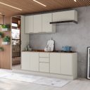 Ver imagem 1 de Cozinha Compacta 5 Peças 100% MDF Fineze Henn Areia e Cinamomo