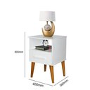 Ver imagem 3 de Mesa de Cabeceira Retrô 1 Gavetas Cor Branca