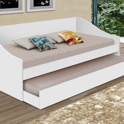 Bicama Solteiro com Auxiliar Sofá Cama Karine Branco - 2