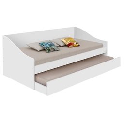 Bicama Solteiro com Auxiliar Sofá Cama Karine Branco - 1