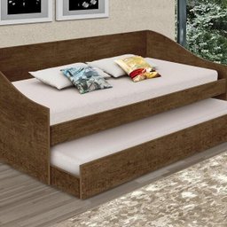 Bicama Solteiro com Auxiliar Sofá Cama Karine Amêndoa - 2