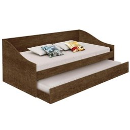 Bicama Solteiro com Auxiliar Sofá Cama Karine Amêndoa - 1