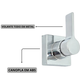 Kit 4 Acabamento Registro Banheiro Chuveiro Cromado C-70:cromado - 3