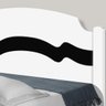 Cama de casal com design alto relevo Iris Branco e preto - 3