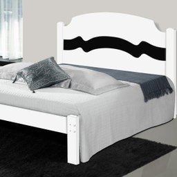 Cama de casal com design alto relevo Iris Branco e preto - 2