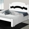 Cama de casal com design alto relevo Iris Branco e preto - 2