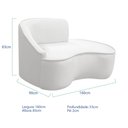 Ver imagem 5 de Kit Divã Recamier Orgânico Marrocos 160cm Lado Direito e 2 Poltronas Amore Bouclé Branco