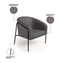 Ver imagem 3 de Poltrona Sala Decorativa Stella Base Alta Tubo Preto Sintético D03 - D’Rossi