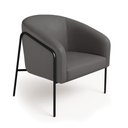 Ver imagem 2 de Poltrona Sala Decorativa Stella Base Alta Tubo Preto Sintético D03 - D’Rossi