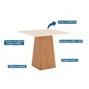 Ver imagem 2 de Conjunto: Mesa Sala Jantar Dora Tampo Madeirado 90cm e 4 Cadeiras Milla Nature/suede Light Marrom