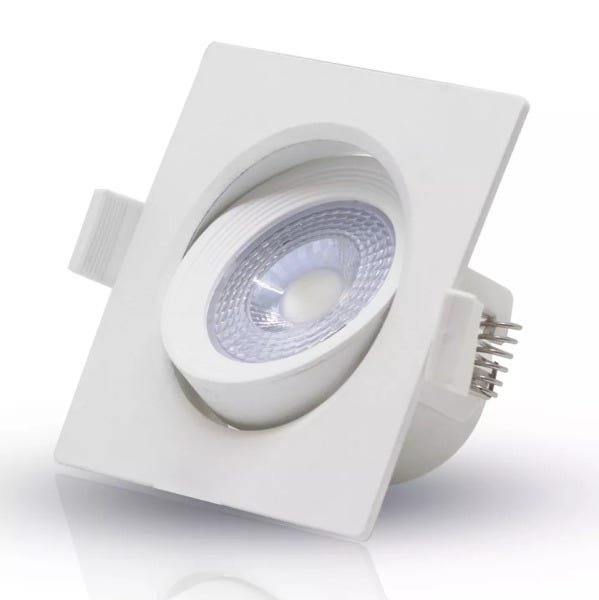 Kit 10 Spot LED 5W Quadrado Direcionável Luz Branco Neutro 4000K - Startec - 2