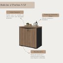 Ver imagem 7 de Balcão para Escritório 2 Portas com Chave Pequeno Nogal/preto