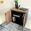 Ver imagem 3 de Balcão para Escritório 2 Portas com Chave Pequeno Nogal/preto