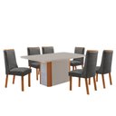 Ver imagem 2 de Mesa de Jantar Isadora 180cm Tampo MDF Vidro Canto Copo com 6 Cadeiras Carolina