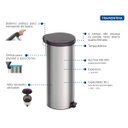 Ver imagem 2 de Lixeira Tramontina Inox C/pedal New 30l. - 94538/730