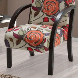 Poltrona Decorativa Pés em Madeira Olívia Estampado Florido - 4