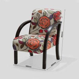 Poltrona Decorativa Pés em Madeira Olívia Estampado Florido - 3