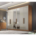 Ver imagem 3 de Guarda Roupa Casal Rizon 100% MDF 6 Portas 6 Gavetas com Espelho Novo Horizonte Cumaru/Fendi