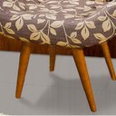 Ver imagem 3 de Poltrona Decorativa Pés em Madeira Gabi Estampada Marrom/Bege Floral