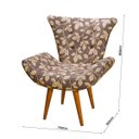 Ver imagem 4 de Poltrona Decorativa Pés em Madeira Gabi Estampada Marrom/Bege Floral