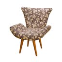 Ver imagem 1 de Poltrona Decorativa Pés em Madeira Gabi Estampada Marrom/Bege Floral