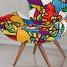 Poltrona Decorativa Pés em Madeira Gabi Estampada Cubismo - 3