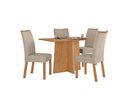 Ver imagem 1 de Conjunto Sala de Jantar Mesa Celebrare 120 no Glass com 4 Cadeiras Apogeu - Lopas Amendoa Clean -Tec