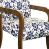 Poltrona decorativa estampada estofada Dubai Angra Azul - 3