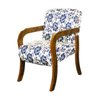Poltrona decorativa estampada estofada Dubai Angra Azul - 1