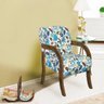 Poltrona decorativa estampada estofada Dubai Michigan Azul - 2