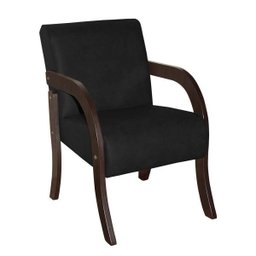 Poltrona decorativa estampada estofada Dubai Corano Preto - 1