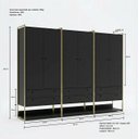 Ver imagem 3 de Guarda Roupa Closet Modulado Casal 6 Gavetas 3 Cabideiros Estrutura Metalica 250cm Olivar Preto/Ac