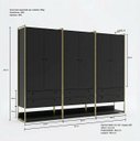 Ver imagem 3 de Guarda Roupa Closet Modulado Casal 6 Gavetas 3 Cabideiros Estrutura Metalica 250cm Olivar Preto/Ac