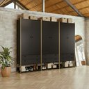 Ver imagem 1 de Guarda Roupa Closet Modulado Casal 6 Gavetas 3 Cabideiros Estrutura Metalica 250cm Olivar Preto/Ac