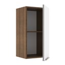 Ver imagem 4 de Armário Aéreo Madesa Lux 35 cm 1 Porta Rustic/Branco Veludo Cor:Rustic/Branco Veludo