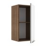 Armário Aéreo Madesa Lux 35 cm 1 Porta Rustic/Branco Veludo Cor:Rustic/Branco Veludo - 4