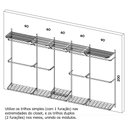 Ver imagem 2 de Arara Cabideiro Aramado Trilho Sapateira Maleiro 3,70m Pt